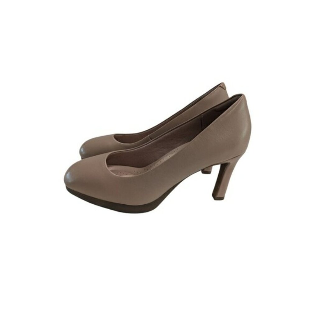 Clarks Women's Ambyr2 Braley Warm Beige Leather 8.5